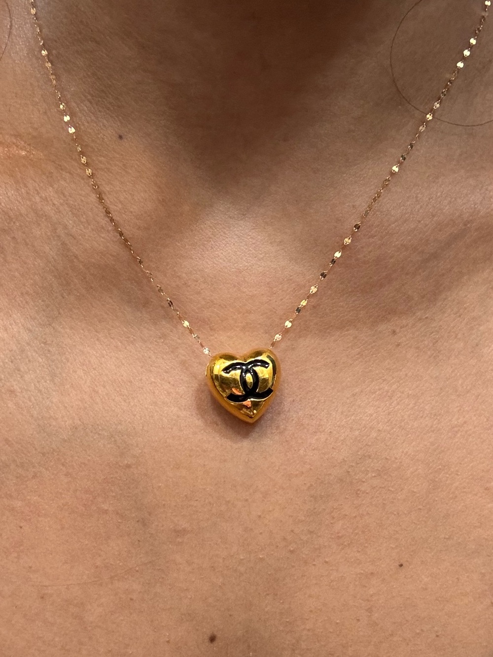18K Real Gold Heart Pendant Necklace